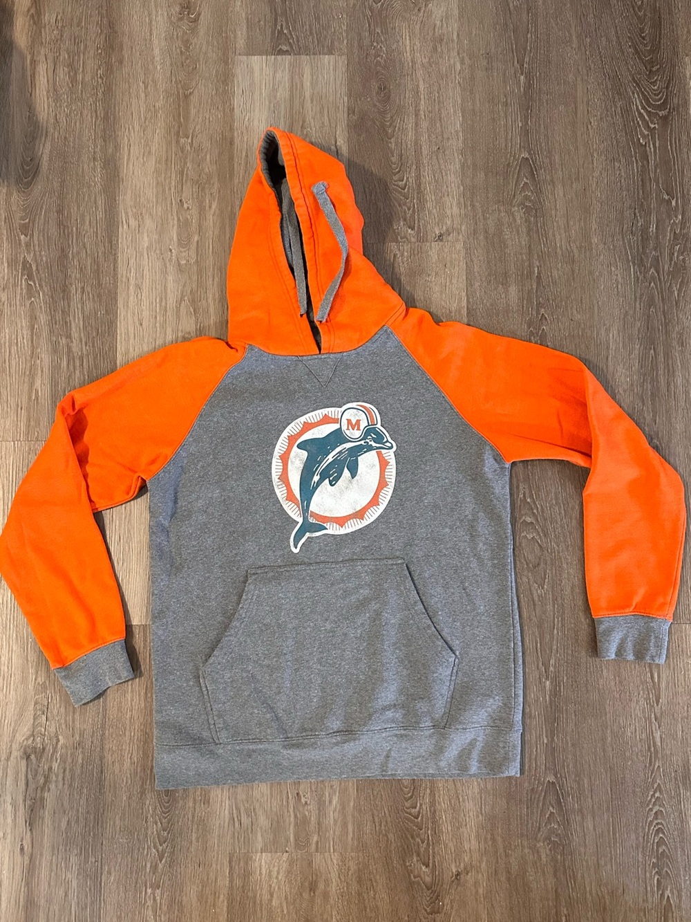 NFL Gray and Orange Raglan Zip-Up Sweater